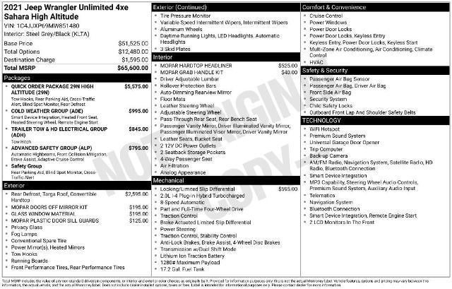 2021 Jeep Wrangler 4xe Unlimited Sahara High Altitude