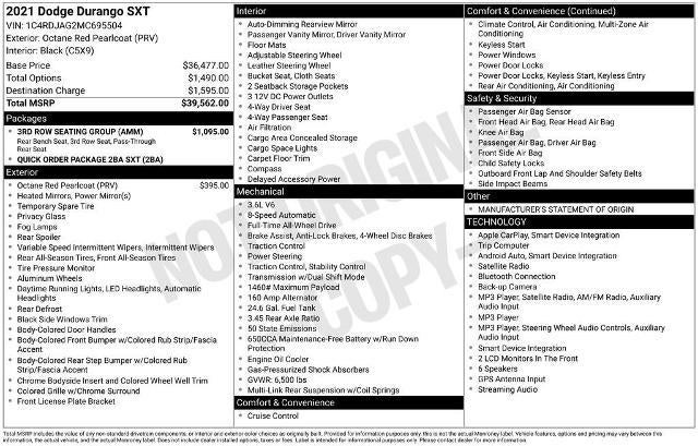 2021 Dodge Durango SXT AWD