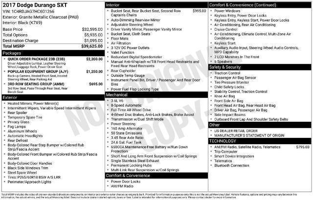 2017 Dodge Durango SXT AWD