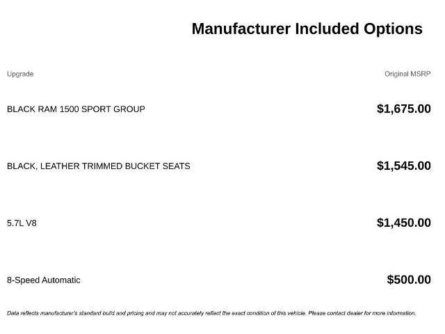 2017 RAM 1500 Sport Crew Cab 4x4 5'7" Box