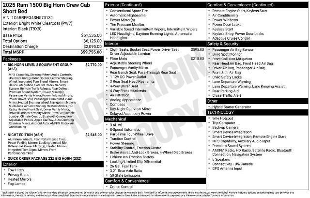 2025 RAM 1500 Big Horn