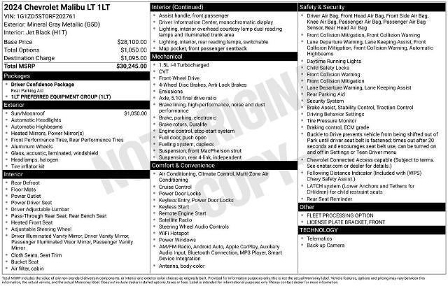 2024 Chevrolet Malibu 1LT