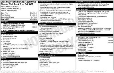 2026 Chevrolet Silverado 3500 HD Chassis Cab Work Truck