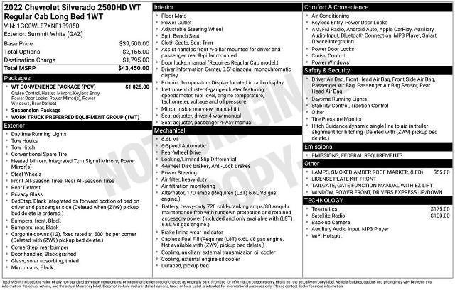 2022 Chevrolet Silverado 2500 HD WT