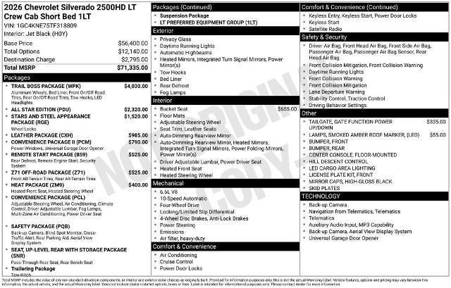 2026 Chevrolet Silverado 2500 HD LT