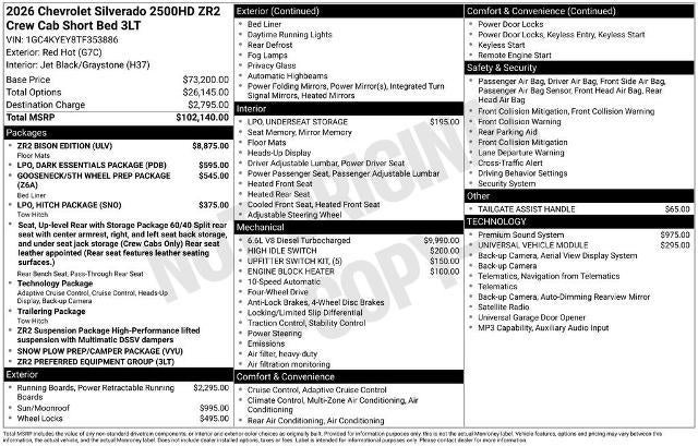 2026 Chevrolet Silverado 2500 HD ZR2