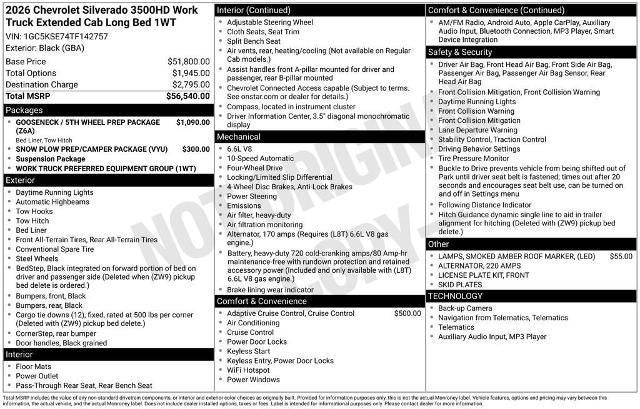 2026 Chevrolet Silverado 3500 HD WT