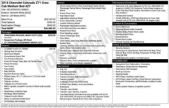 2016 Chevrolet Colorado 4WD Z71