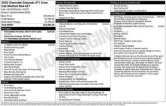 2022 Chevrolet Colorado 4WD Z71