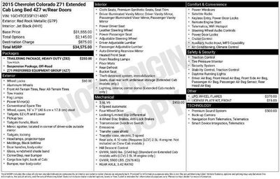 2015 Chevrolet Colorado 4WD Z71