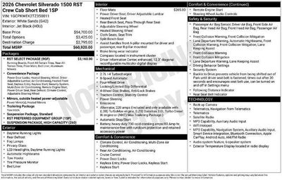 2026 Chevrolet Silverado 1500 RST