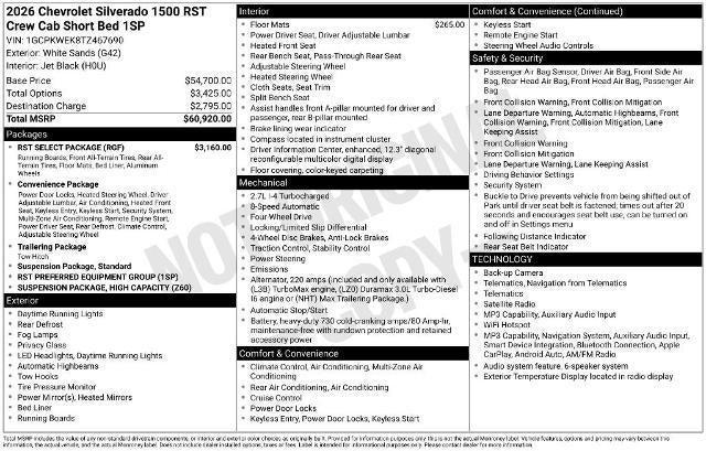 2026 Chevrolet Silverado 1500 RST