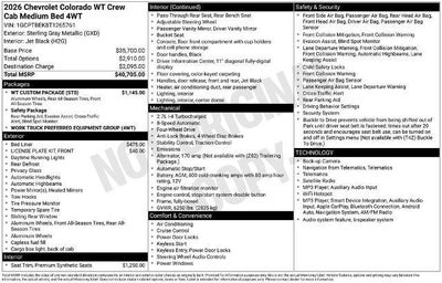2026 Chevrolet Colorado WT
