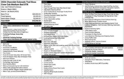 2026 Chevrolet Colorado Trail Boss