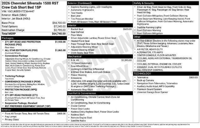 2026 Chevrolet Silverado 1500 RST