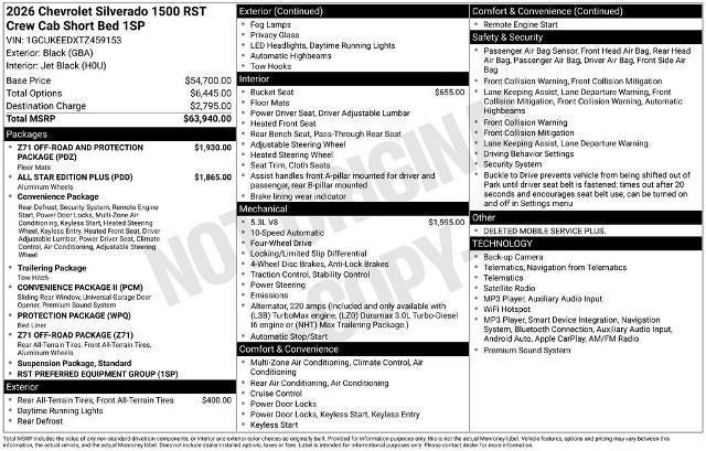 2026 Chevrolet Silverado 1500 RST