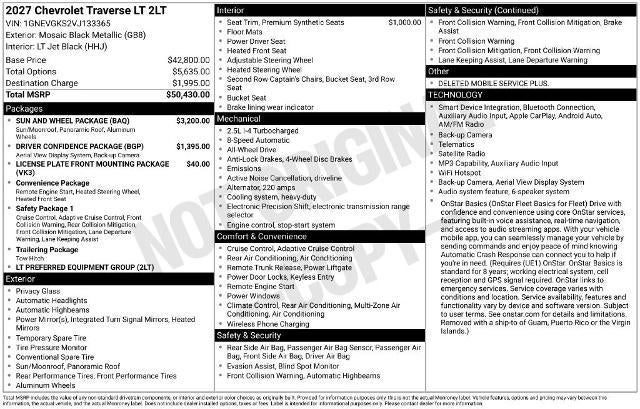 2027 Chevrolet Traverse LT
