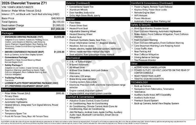 2026 Chevrolet Traverse Z71
