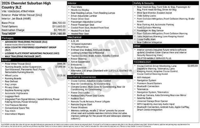2026 Chevrolet Suburban High Country - Photo 3