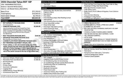 2026 Chevrolet Tahoe RST