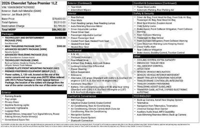 2026 Chevrolet Tahoe Premier