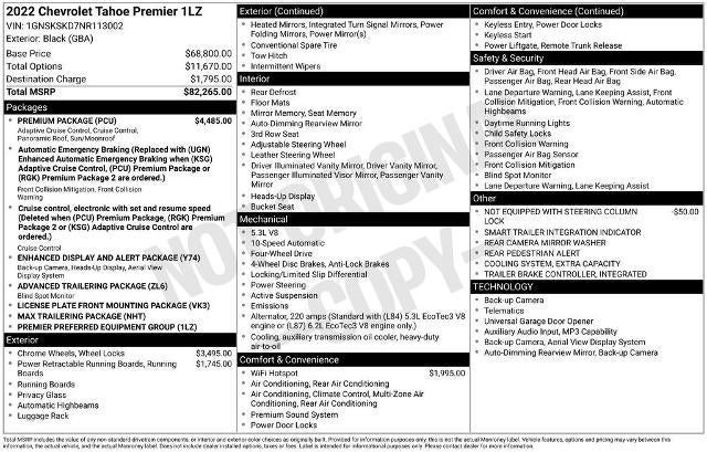 2022 Chevrolet Tahoe Premier