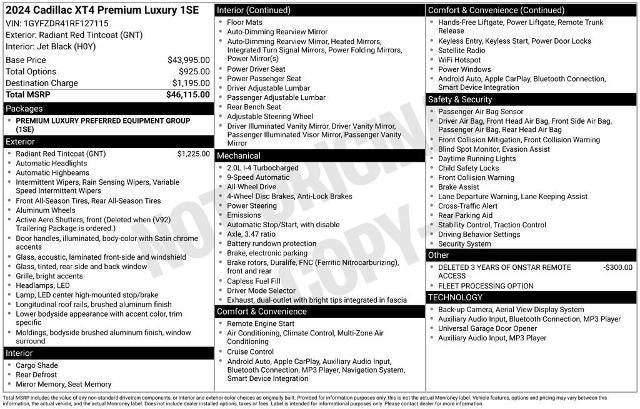 2024 Cadillac XT4 Premium Luxury
