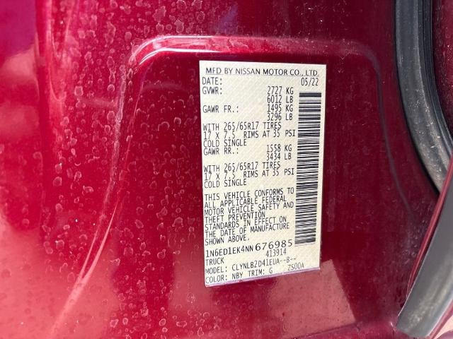 2022 Nissan Frontier Crew Cab SV 4x4