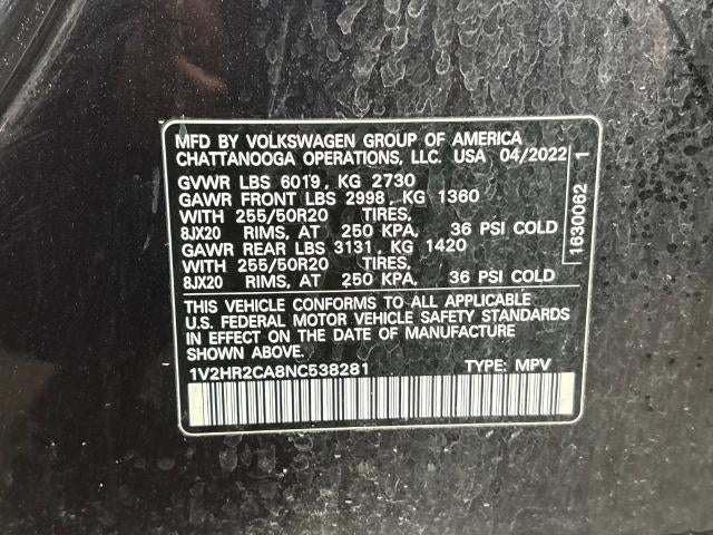 2022 Volkswagen Atlas 3.6L V6 SE w/Technology