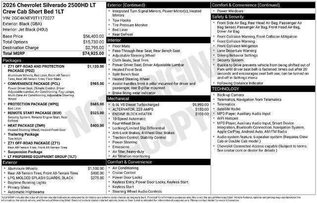 2026 Chevrolet Silverado 2500 HD LT