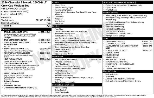 2026 Chevrolet Silverado 2500 HD LT