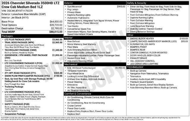 2026 Chevrolet Silverado 3500 HD LTZ