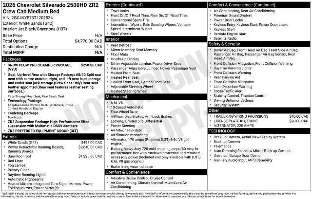 2026 Chevrolet Silverado 2500 HD ZR2