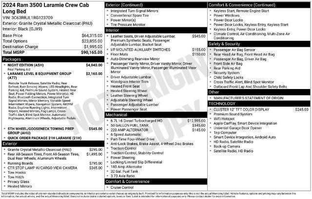 2024 RAM 3500 Laramie Crew Cab 4x4 8' Box