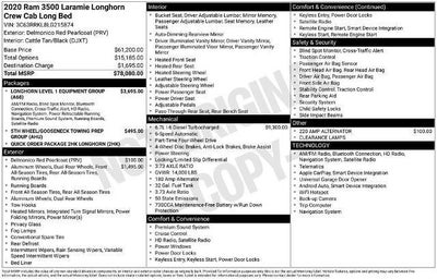 2020 RAM 3500 Laramie Longhorn Crew Cab 4x4 8' Box