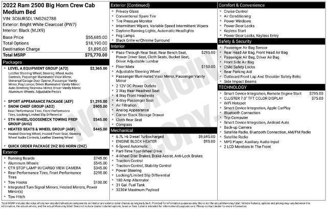 2022 RAM 2500 Big Horn Crew Cab 4x4 6'4" Box