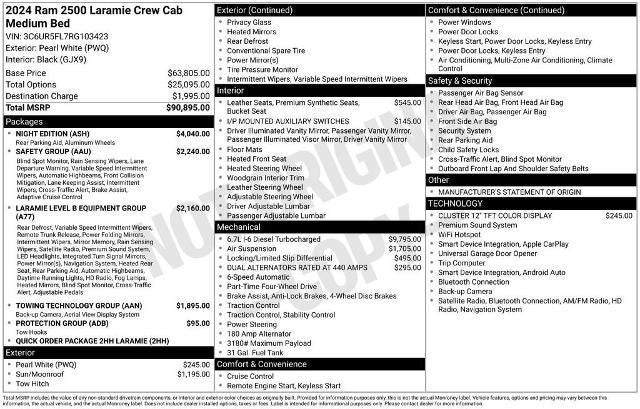 2024 RAM 2500 Laramie Crew Cab 4x4 6'4" Box