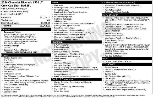 2026 Chevrolet Silverado 1500 LT (2FL)