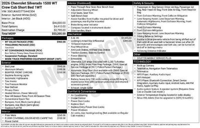 2026 Chevrolet Silverado 1500 WT