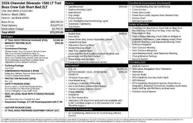 2026 Chevrolet Silverado 1500 LT Trail Boss
