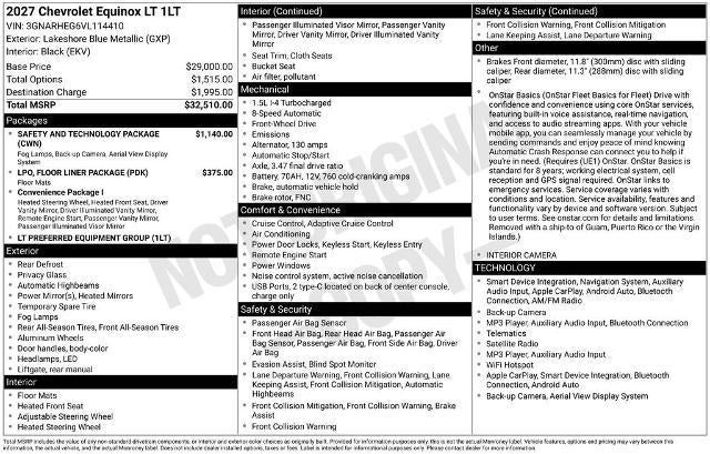 2027 Chevrolet Equinox LT