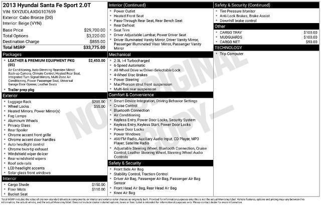 2013 Hyundai Santa Fe 2.0T Sport