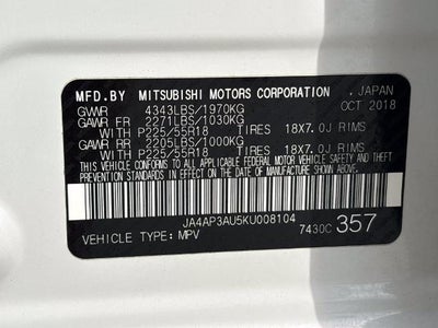2019 Mitsubishi Outlander Sport ES 2.0