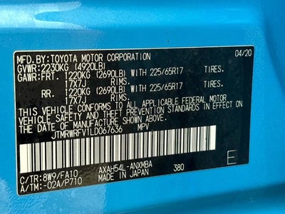 2020 Toyota RAV4 Hybrid XLE