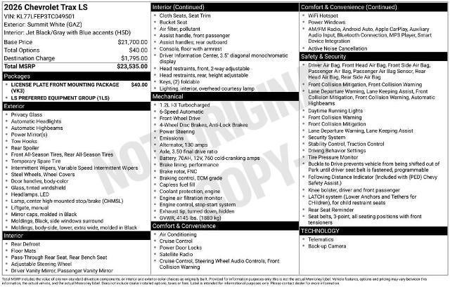 2026 Chevrolet Trax LS