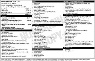 2026 Chevrolet Trax 1RS