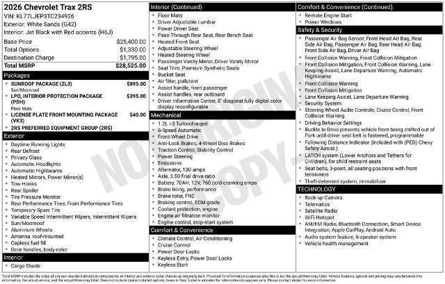 2026 Chevrolet Trax 2RS