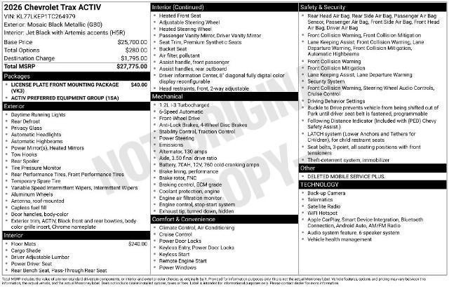 2026 Chevrolet Trax ACTIV