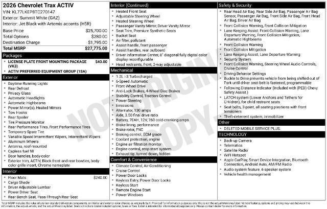 2026 Chevrolet Trax ACTIV