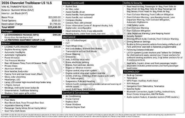 2026 Chevrolet Trailblazer LS